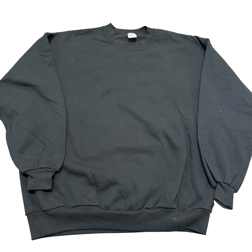 Vintage Jerzees Blank Crewneck Sweatshirt Mens 2X Black Made in USA 90s